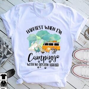 Camping With My Boston Terrier Shirt